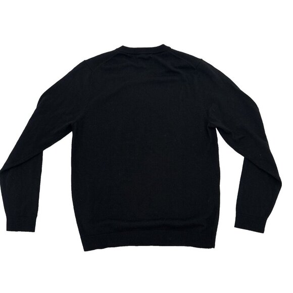 APT.9 Sweater Mens Small Black Merino Blend Long Sleeve Slim Fit Pullover - Picture 2 of 5